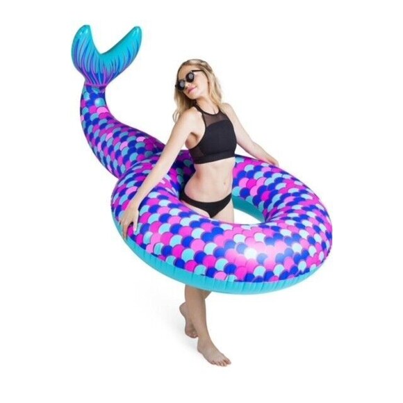 NIB BigMouth Inc Giant Blow Up Mermaid Tail Pool Float - Picture 1 of 5